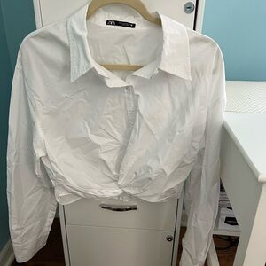 White cropped blouse